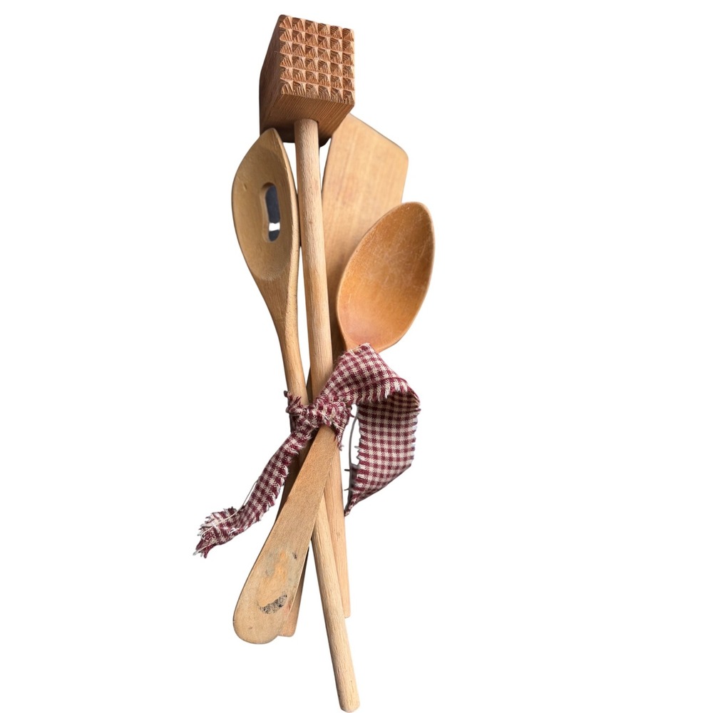 Primitive wooden Kitchen Utensil Set Unisex OS Brown 4 Piece Bundle